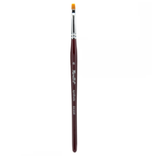 Пензлик синтетичний плоский Rosa № 6 18 см, бордовий GC23R